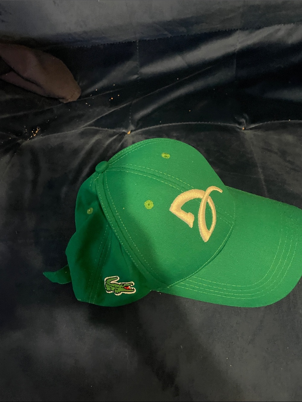 Lacoste Bright Green Baseball Cap with Gold Embroidery